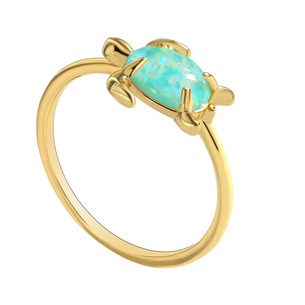 R0279 Simple Retro Opal Personality Fashion Ring Turtle Jewelry Design Ring