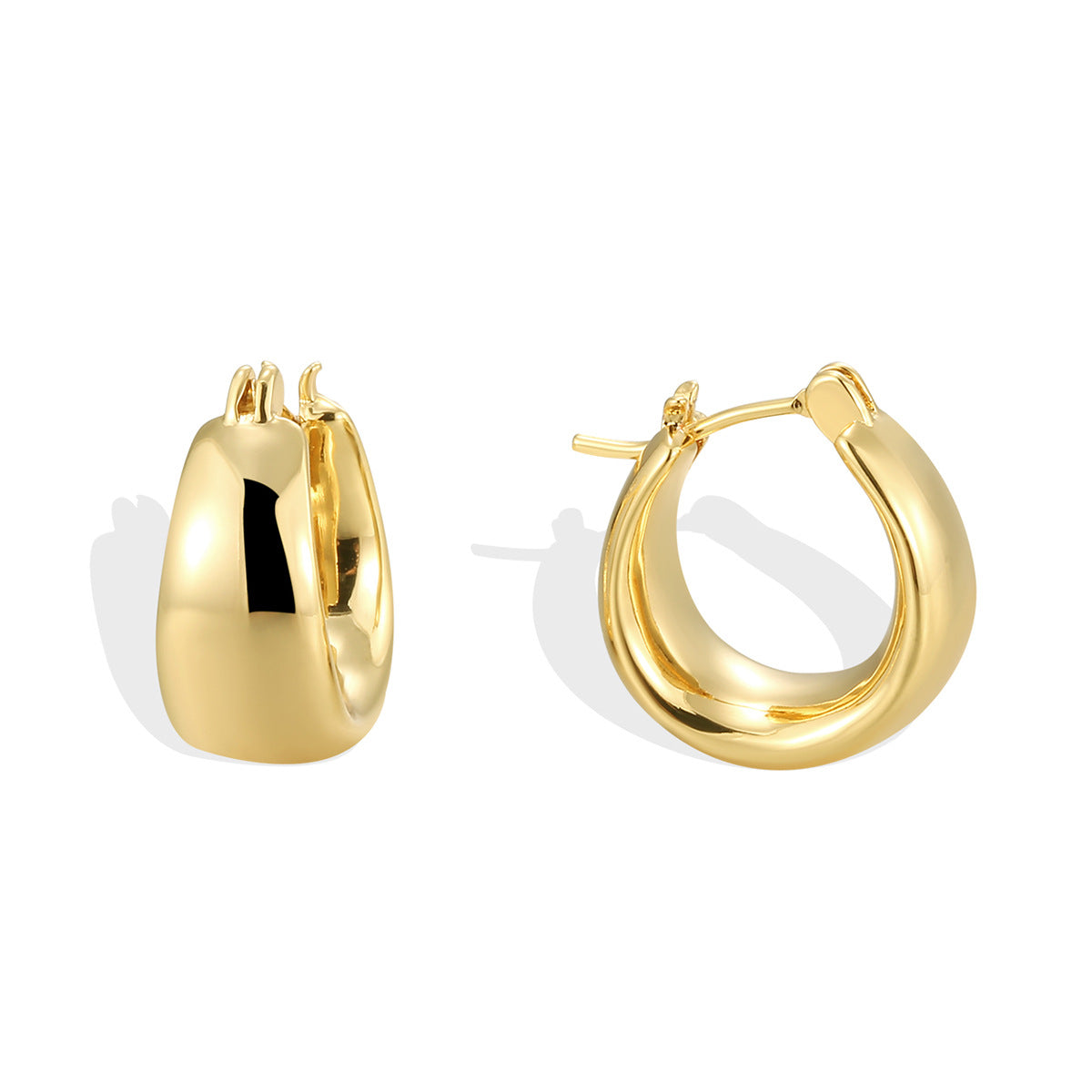 CYE0345 French Retro Earrings Trendy Design Minimalist Oval Hoop Studs