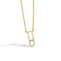 Gold-Plated Brass Geometric CZ Necklace featuring cubic zirconia and a gold-tone finish