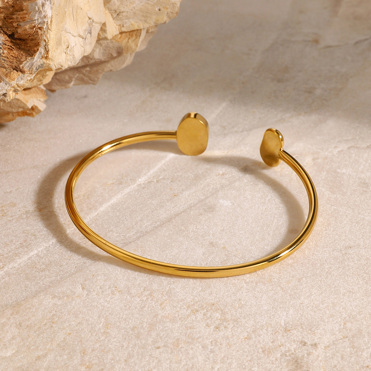 2H Stainless Steel Pearl Bracelet Open Bangle Jewelry