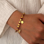 CYB0274 Bee Pendant Zircon Beaded Bohemian Chalcedony Bracelet