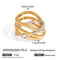 Gold-Plated Stainless Steel Ring with Enamel Detail — additional design view — jewelry finish and design detail
