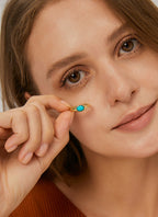 R0295 Simple Retro Oval Turquoise Ring for Women Fashion Ring