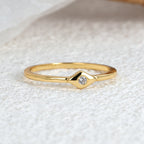 R0243 Design Rhombus Zircon Ring Personality Minimalist Closed Ring In Stock Dropshipping