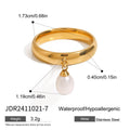 Freshwater Pearl Stainless Steel Gold-Plated Ring — product styling — jewelry finish and design detail