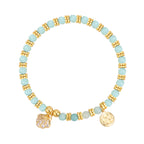 CYB0233 Bohemian Shell Zircon Bracelet Fashion Copper Plated14k Gold Beaded