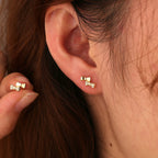 SE0319 S925Silver Bow Fashion Summer Earrings Studs Small Women's Ear Jewelry