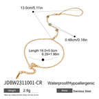 2H Stainless Steel Zircon Bracelet Ring Non-Fading Jewelry Women's Accessories