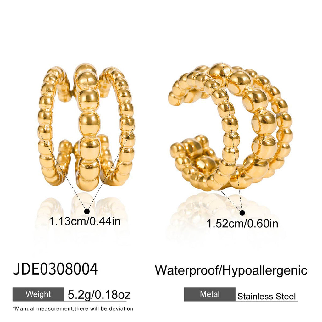 Stainless Steel gold Earrings Ear Clips Non-Pierced Ear Cuffs Ear Jewelry Accessories