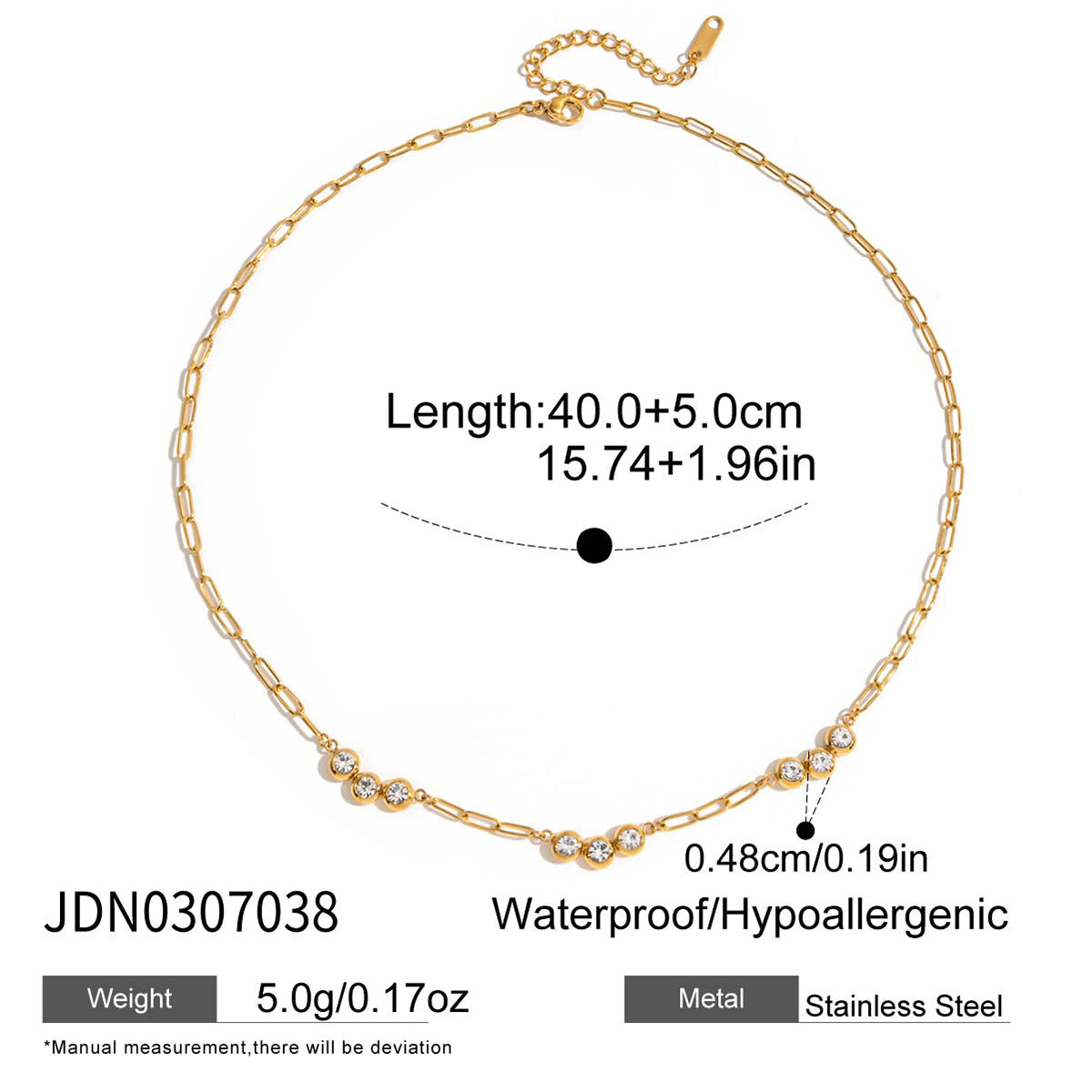 Zircon Necklace Accessories Women's Collarbone Chain Stainless Steel Jewelry Necklace