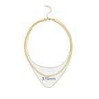 European Style Three-Layer Snake Chain Necklace Fashionable Women's Layered Jewelry14K Gold-plated Stainless Steel Chunky Necklace