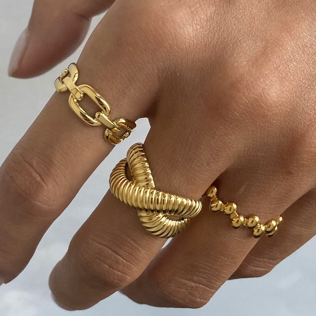 2H Stainless Steel Open Ring for Women, Non-Fading, High-End Design Accessory for Women