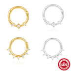 New Product S925Sterling Silver Star Triangle Inlaid Diamond Soft Bone Piercing Ear Hoop Ear Cartilage Hot-Selling Nose Ring