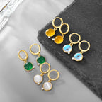 E0027 Fashion Geometric Natural Stone Earrings Round Earrings Earrings Ear Jewelry Female