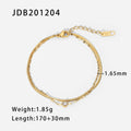 Cubic Zirconia Snake Chain Gold-Plated Stainless Steel Chain Bracelet — jewelry construction