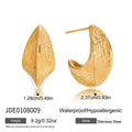 Hammered Stainless Steel Stud Earrings in Gold-Tone with gold-tone stainless steel construction