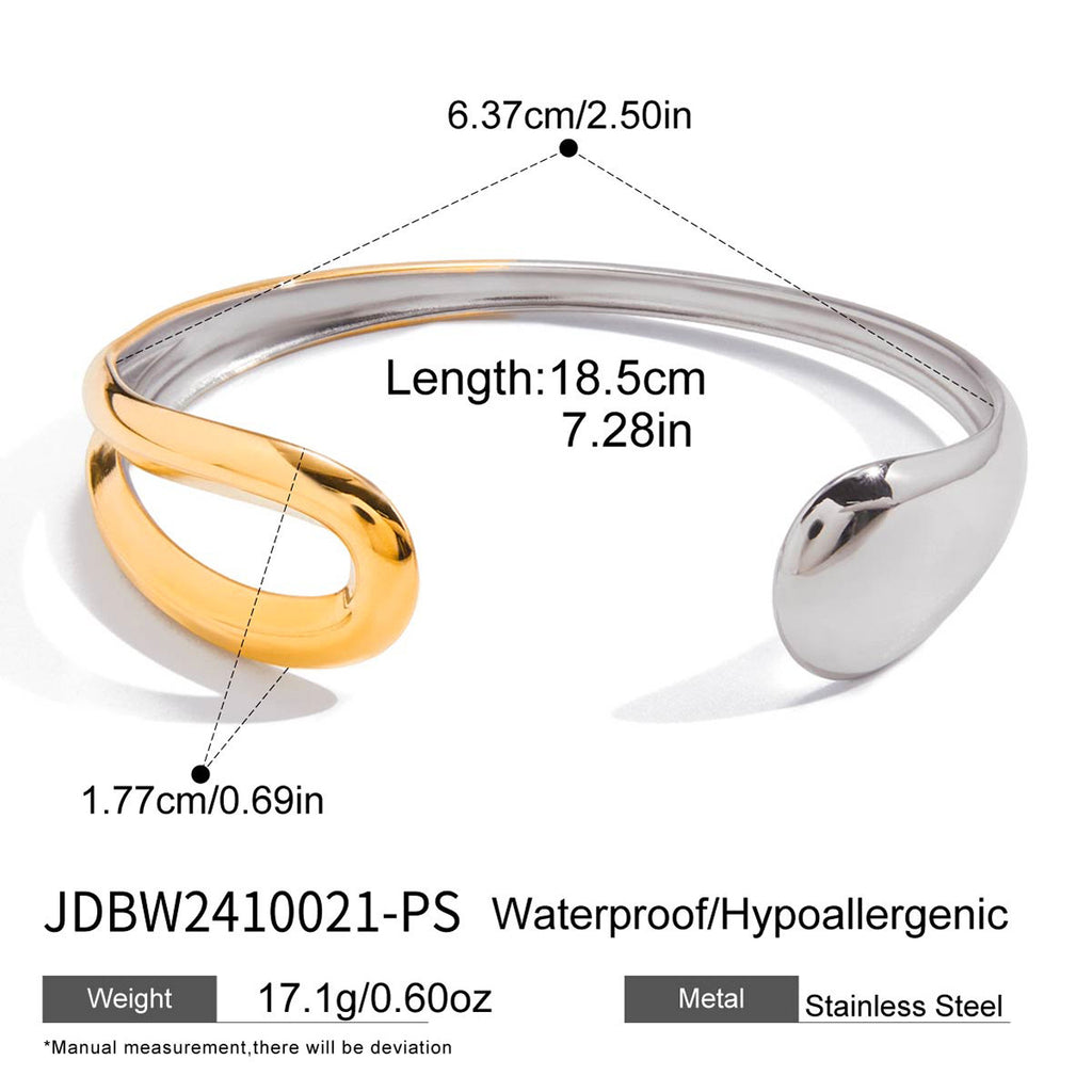 gold Bracelet Non-Fading Jewelry Open Bangle Stainless Steel Accessories for Women