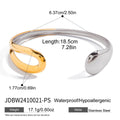 Gold-Plated Open Profile Cuff Stainless Steel Bracelet with Adjustable Detail — jewelry construction