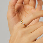 R0258 Personalized Gold-Plated Olive Branch Inlaid Diamond Elegant Fashion Ring for Women Leaf Ring Jewelry