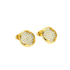 S925Silver Needle Fashion Micro Inlaid Four-Leaf Clover Earrings Simple Round Stud Earrings Jewelry