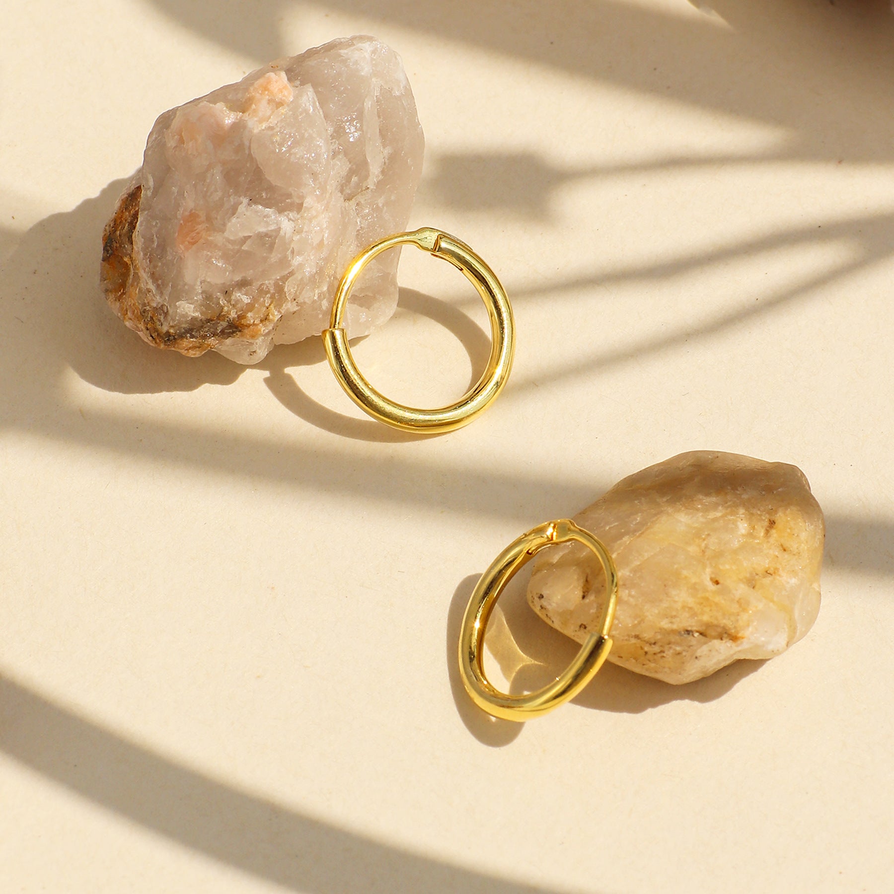 Copper Gold-Plated Round Face Plain Hoop Earrings for Women Simple Minimalist Style Jewelry