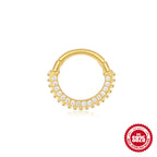 S925Sterling Silver Geometric Diamond-Studded Cartilage Piercing Matching Ear Bone Ring Hot-Selling Earrings for Women