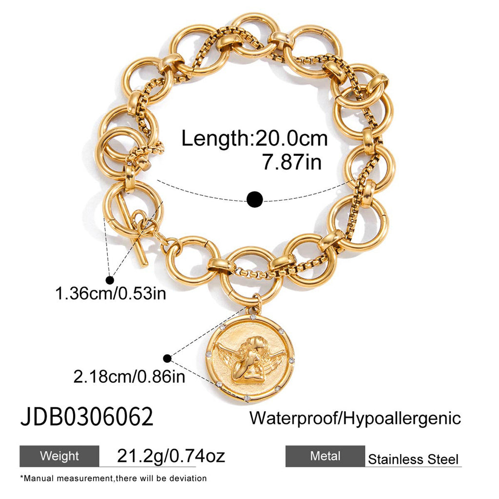 2H Original Coin Series Bracelet Retro Jewelry Non-Fading Stainless Steel Jewelry for Women