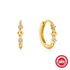 S925Sterling Silver Heart Geometric Inlaid Diamond Hoop Earrings Hot Sale Irregular Ear Clips Earrings for Women