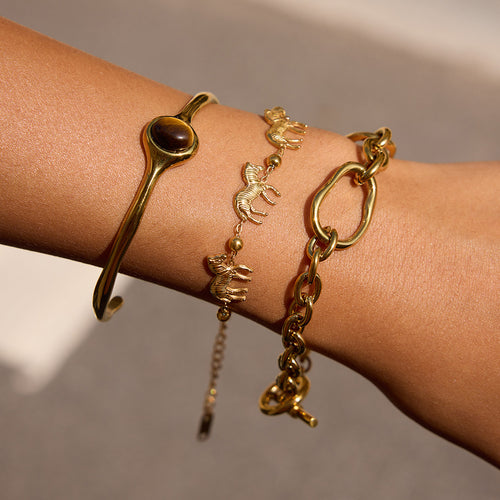 18K Gold-Plated Stainless Steel Bracelet — Curated Style — front view