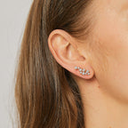 E0403 New Zircon Small Earrings Women's Sweet and Elegant Ear Accessories