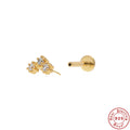 925 Sterling Silver Stud Earrings 18G Flat Head Zircon — collection product image 06