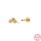 New S925Sterling Silver Stud Earrings18G Flat Head Push Piercing Cartilage Earrings Hot Selling Piercing Ear Lobe