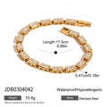 18K Gold-Plated Cubic Zirconia Stainless Steel Bracelet — alternate product view — jewelry finish and design detail