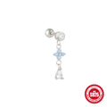Moon Star 925 Sterling Silver Cartilage Studs — decorative detail — alternate angle 3 — jewelry finish and design detail