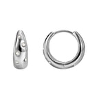 E0216 Sticky Czech Diamond Round Earrings for Women Fashionable and Simple Geometric Design Accessories