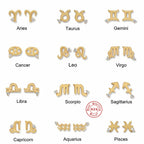 S925Pure Silver Minimalist Smooth Surface Zodiac Diamond-Studded Earrings Hot-Selling Creative Zodiac Earrings