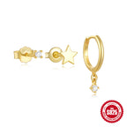 925Sterling Silver Diamond Minimalist Hoop Earrings Stud Earrings Jewelry Set Hot-Selling Design Earrings