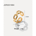 Open Profile Gold-Plated Stainless Steel Open Ring — alternate product view — jewelry finish and design detail