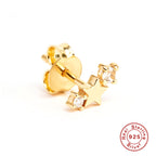 S925Sterling Silver Five-Pointed Star Zodiac Birthstone Inlaid Diamond Stud Earrings Creative Earrings Jewelry