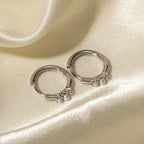 Fashion New Three-Pearl Round Hoop Earrings Trendy gold Women's Jewelry Studs