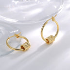 E0787 Korean Style Simple Fashion Trendy Design Earrings for Women Copper Gold Plated Small Waist Hoop Earrings