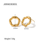 Stainless Steel Circle Stud Earrings Non-Fading Earrings Jewelry for Women