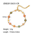 18K Gold-Plated Colorful Daisy Chain Bracelet — jewelry construction
