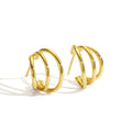 Gold-Plated Brass Multi-Hoop Earrings — design detail — jewelry finish and design detail