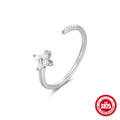 Stackable 925 Sterling Silver Ring — front view — alternate angle 2 — jewelry finish and design detail