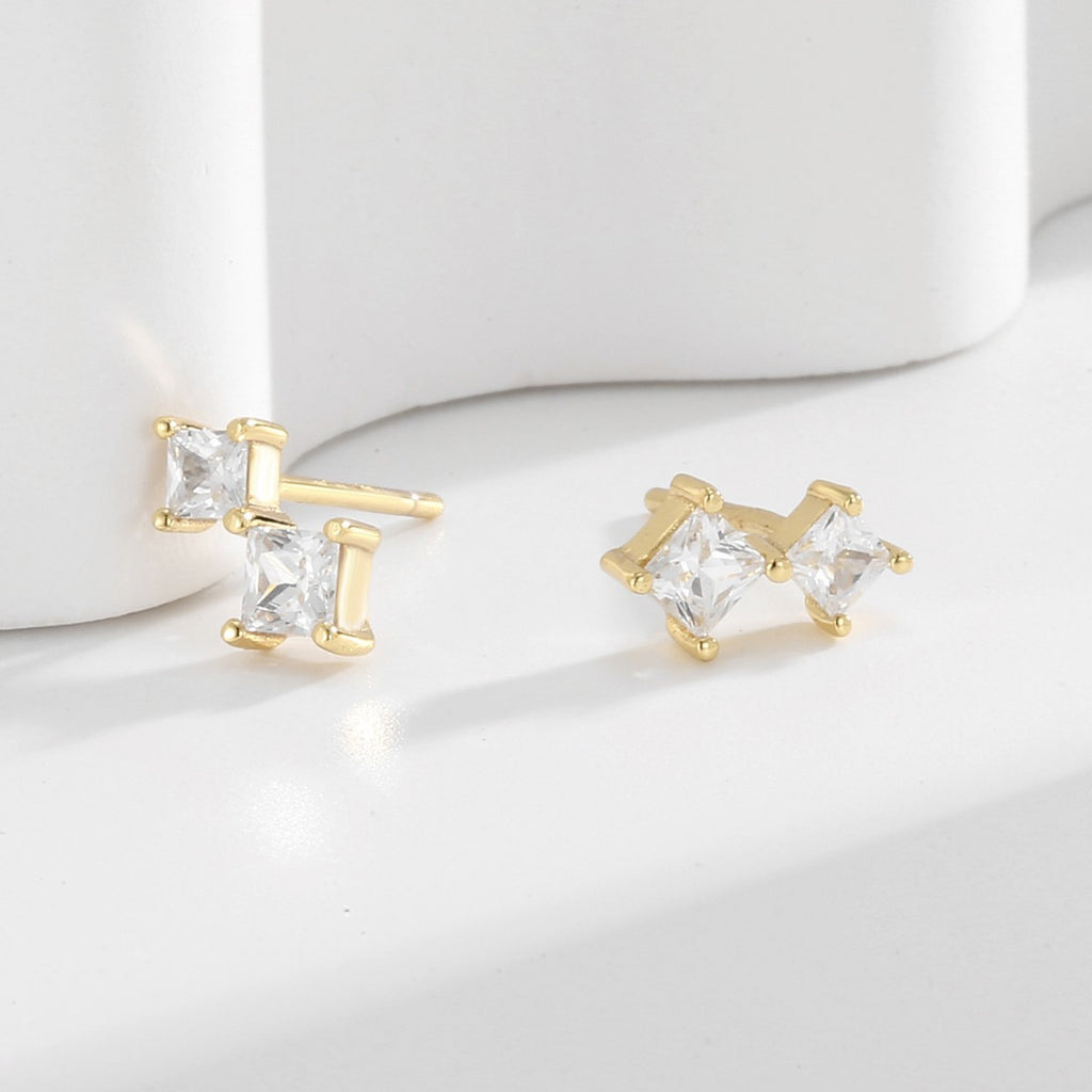 SE0253 S925Silver Meteor Inlaid Zircon Simple Earrings Star Small Earrings Jewelry