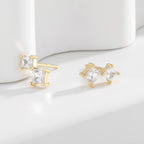 SE0253 S925Silver Meteor Inlaid Zircon Simple Earrings Star Small Earrings Jewelry