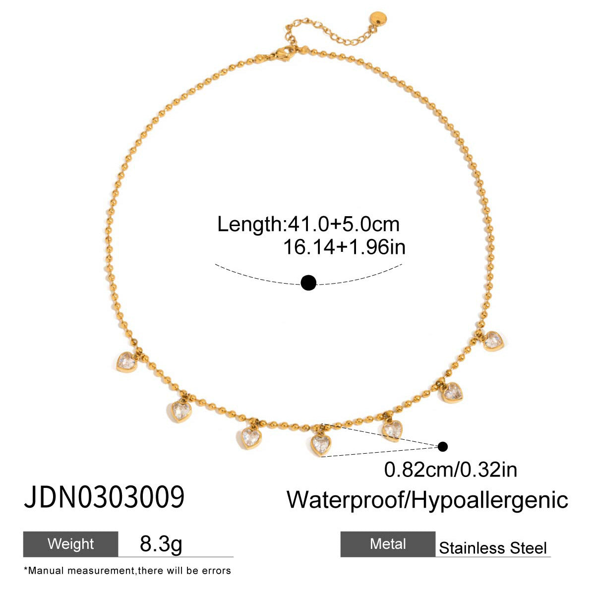 2H Zircon Necklace Accessories Women's Collarbone Chain Stainless Steel Jewelry