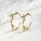 E0397 Fashion Metal Earrings Zircon Leaf Branch Earrings Retro Style Super Fairy