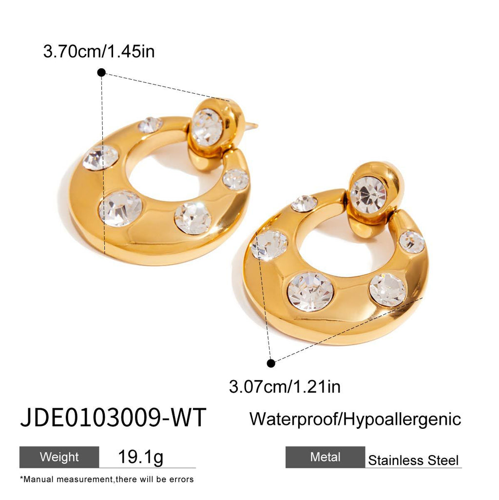2H Stainless Steel Earrings Ear Jewelry Design Sense Zircon Stud Earrings Accessories